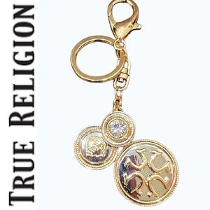 True Religion Horseshoe/Buddha Bag & Charm Keychain